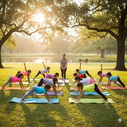 Children practicing yoga